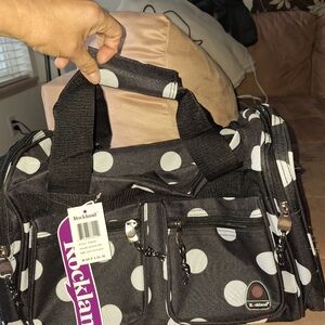 Black and White Polka Dot Duffle Bag